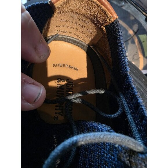 johnson and murphy charcoal Blue Lug Knit Wingtip mens shoes 8.5M Slip On - Picture 8 of 8